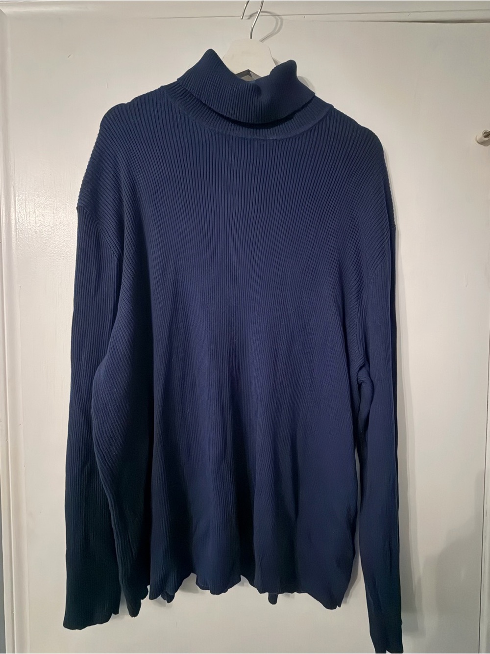 Haggar Men's Navy Ribbed Turtleneck Sweater